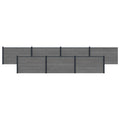 Pannello di Recinzione 7 pcs WPC e Alluminio Grigio