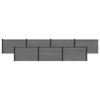 Pannello di Recinzione 7 pcs WPC e Alluminio Grigio