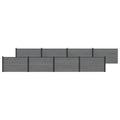 Pannello di Recinzione 8 pezzi WPC e Alluminio Grigio
