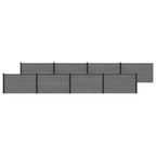 Pannello di Recinzione 8 pezzi WPC e Alluminio Grigio