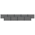 Pannello di Recinzione WPC e Alluminio Grigio 9 pcs - 1564x105 cm