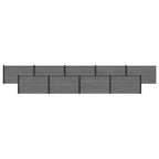 Pannello di Recinzione WPC e Alluminio Grigio 9 pcs - 1564x105 cm