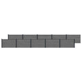 Pannello di Recinzione 10 pezzi WPC e Alluminio Grigio
