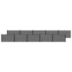 Pannello di Recinzione 10 pezzi WPC e Alluminio Grigio