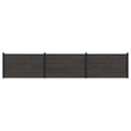 Pannello di Recinzione 3 pezzi WPC e Alluminio Nero 526x105 cm