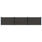 Pannello di Recinzione 3 pezzi WPC e Alluminio Nero 526x105 cm