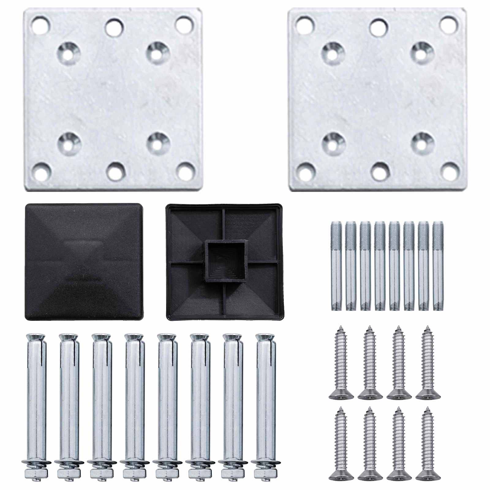 Pannello di Recinzione 4 pz WPC e Alluminio Nero 699x105 cm