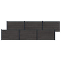 Pannello di Recinzione 6 pz WPC e Alluminio Nero 1045x105 cm