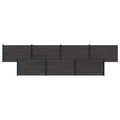 Pannello di Recinzione 7 pcs WPC e Alluminio Nero 1218x105 cm