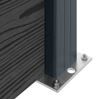 Pannello di Recinzione 9 pcs WPC e Alluminio Nero