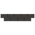 Pannello di Recinzione 9 pcs WPC e Alluminio Nero