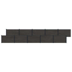 Pannello di Recinzione WPC e Alluminio Nero 1737x105 cm - Set 10 pz