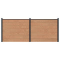 Pannello di Recinzione WPC e Alluminio Marrone 2 pz