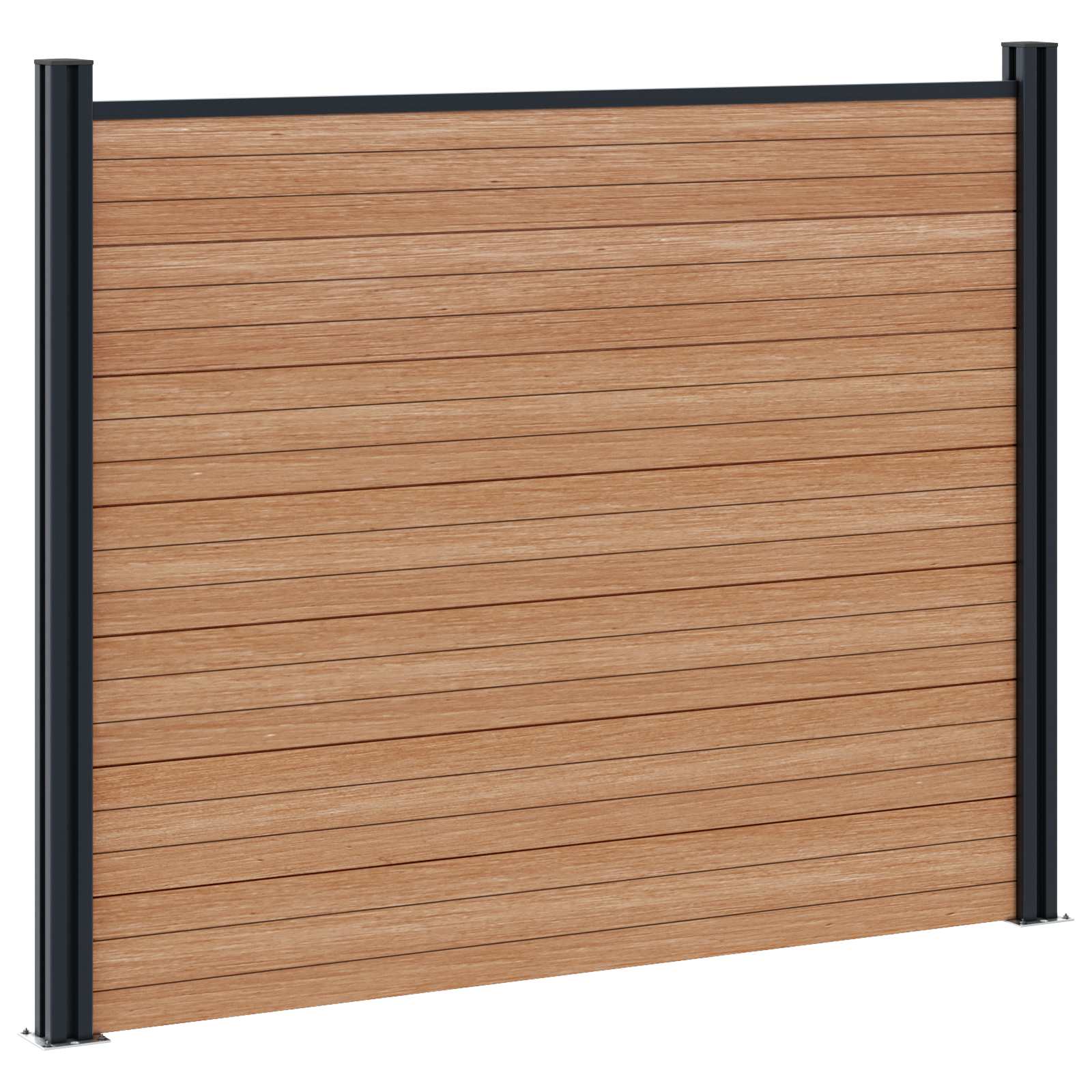 Pannello di Recinzione WPC e Alluminio Marrone 2 pz