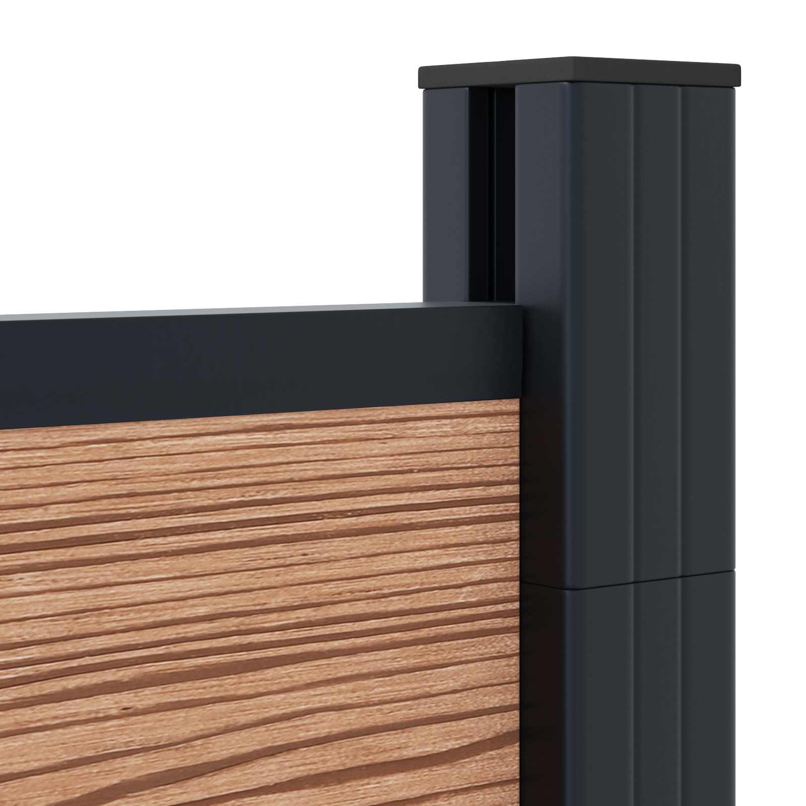 Pannello di Recinzione 3 pezzi WPC e Alluminio Marrone