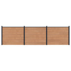 Pannello di Recinzione 3 pezzi WPC e Alluminio Marrone