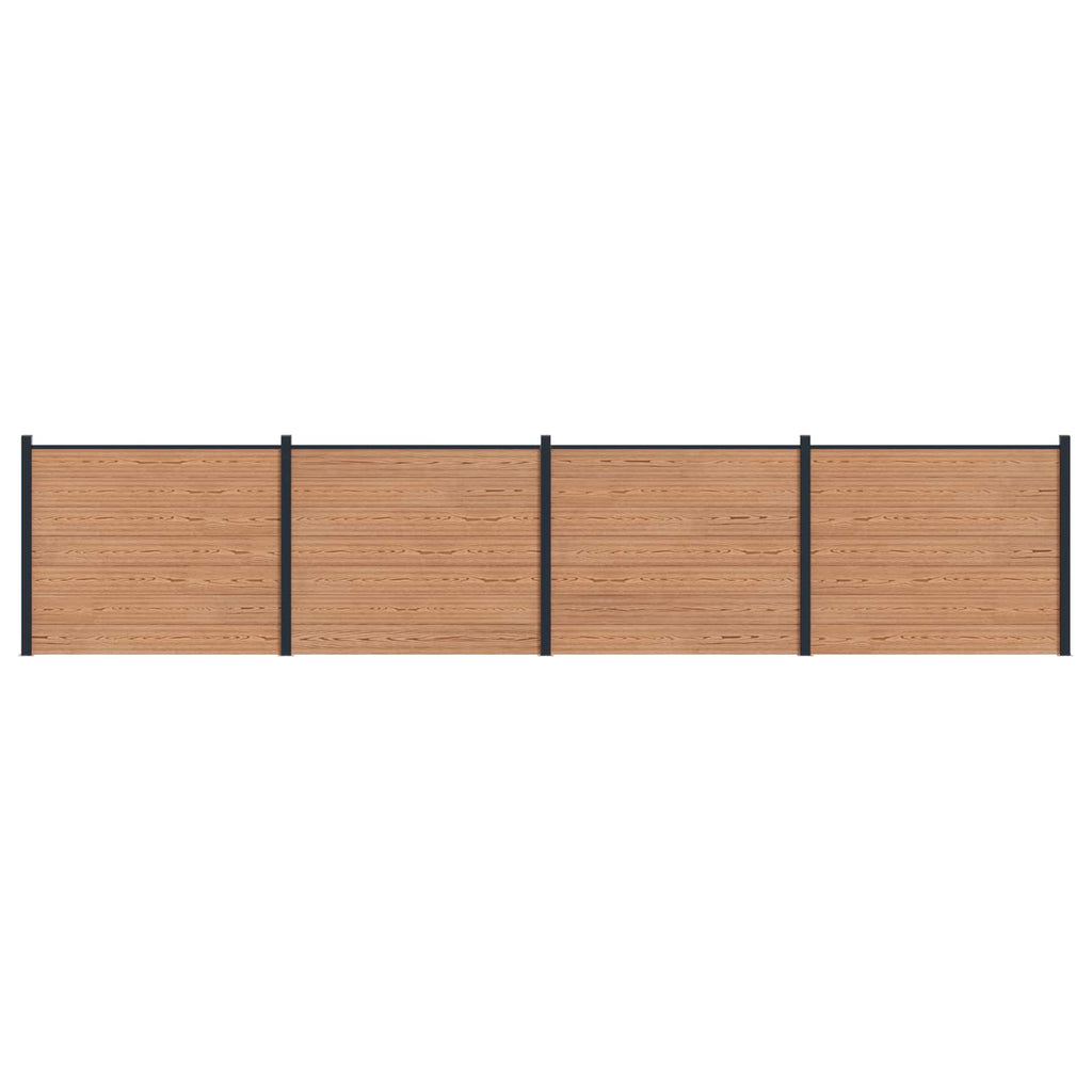 Pannello di Recinzione WPC e Alluminio Marrone 4 pcs