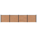 Pannello di Recinzione WPC e Alluminio Marrone 4 pcs