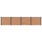 Pannello di Recinzione WPC e Alluminio Marrone 4 pcs