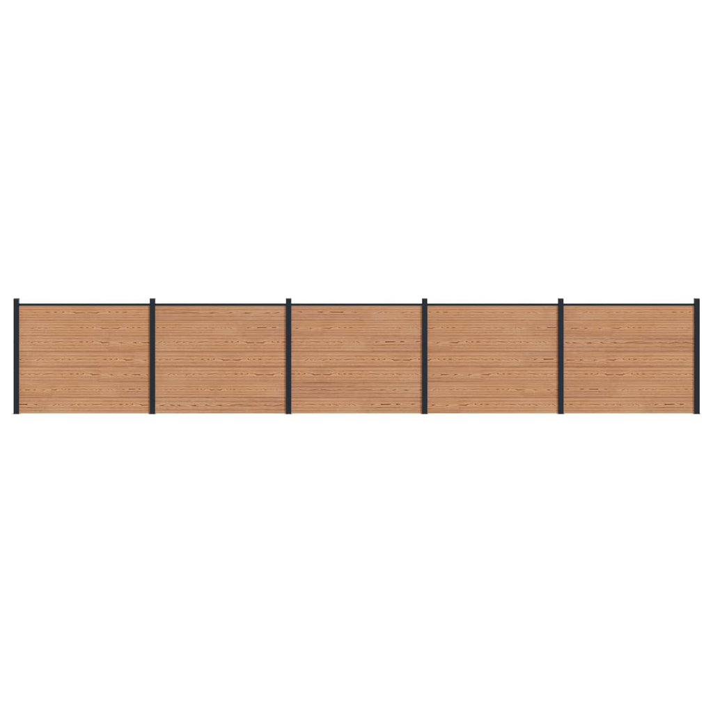 Pannello di Recinzione 5 pezzi WPC e Alluminio Marrone