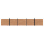 Pannello di Recinzione 5 pezzi WPC e Alluminio Marrone