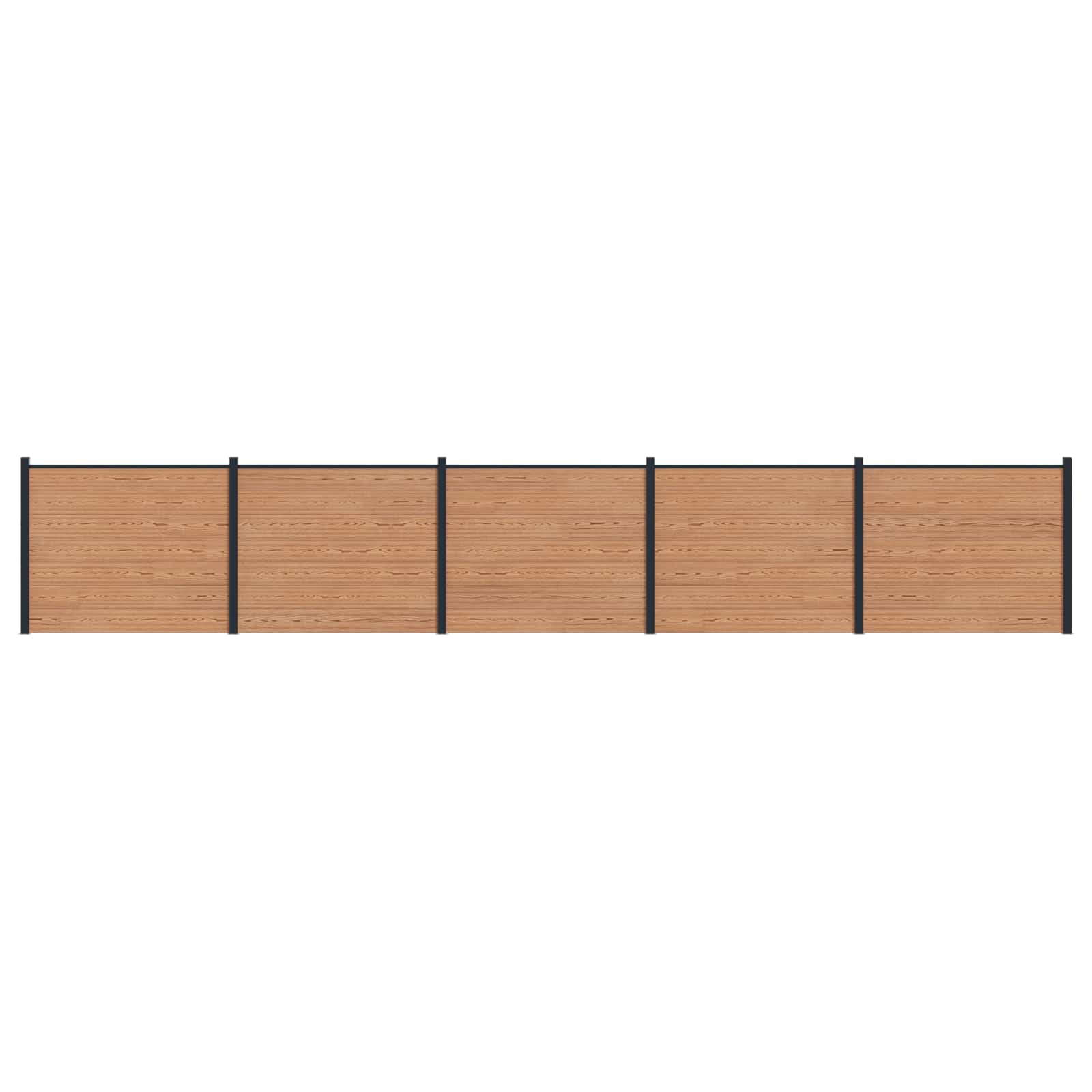 Pannello di Recinzione 5 pezzi WPC e Alluminio Marrone