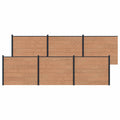 Pannello di Recinzione WPC e Alluminio 6 pz Marrone 1020x146 cm