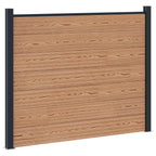 Pannello di Recinzione WPC e Alluminio 6 pz Marrone 1020x146 cm