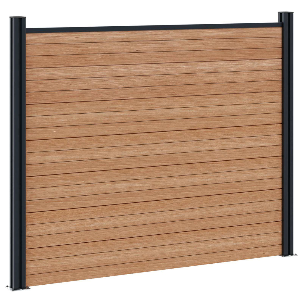 Pannello di Recinzione 8 pezzi WPC e Alluminio Marrone