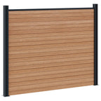 Pannello di Recinzione 9 pezzi WPC e Alluminio Marrone