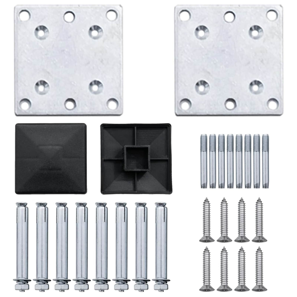 Pannello di Recinzione WPC e Alluminio Grigio 2 pz