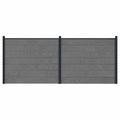 Pannello di Recinzione WPC e Alluminio Grigio 2 pz