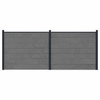 Pannello di Recinzione WPC e Alluminio Grigio 2 pz