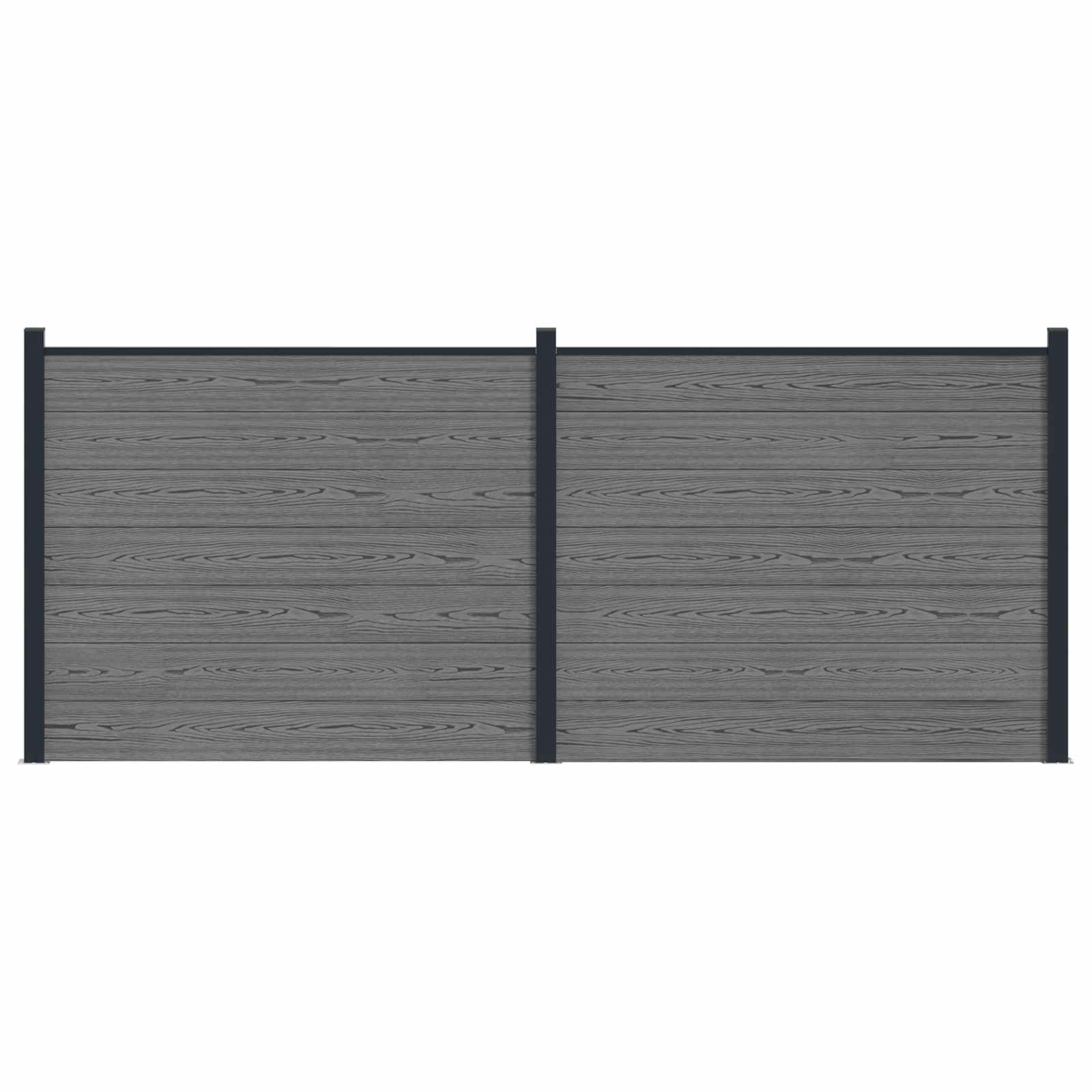 Pannello di Recinzione WPC e Alluminio Grigio 2 pz