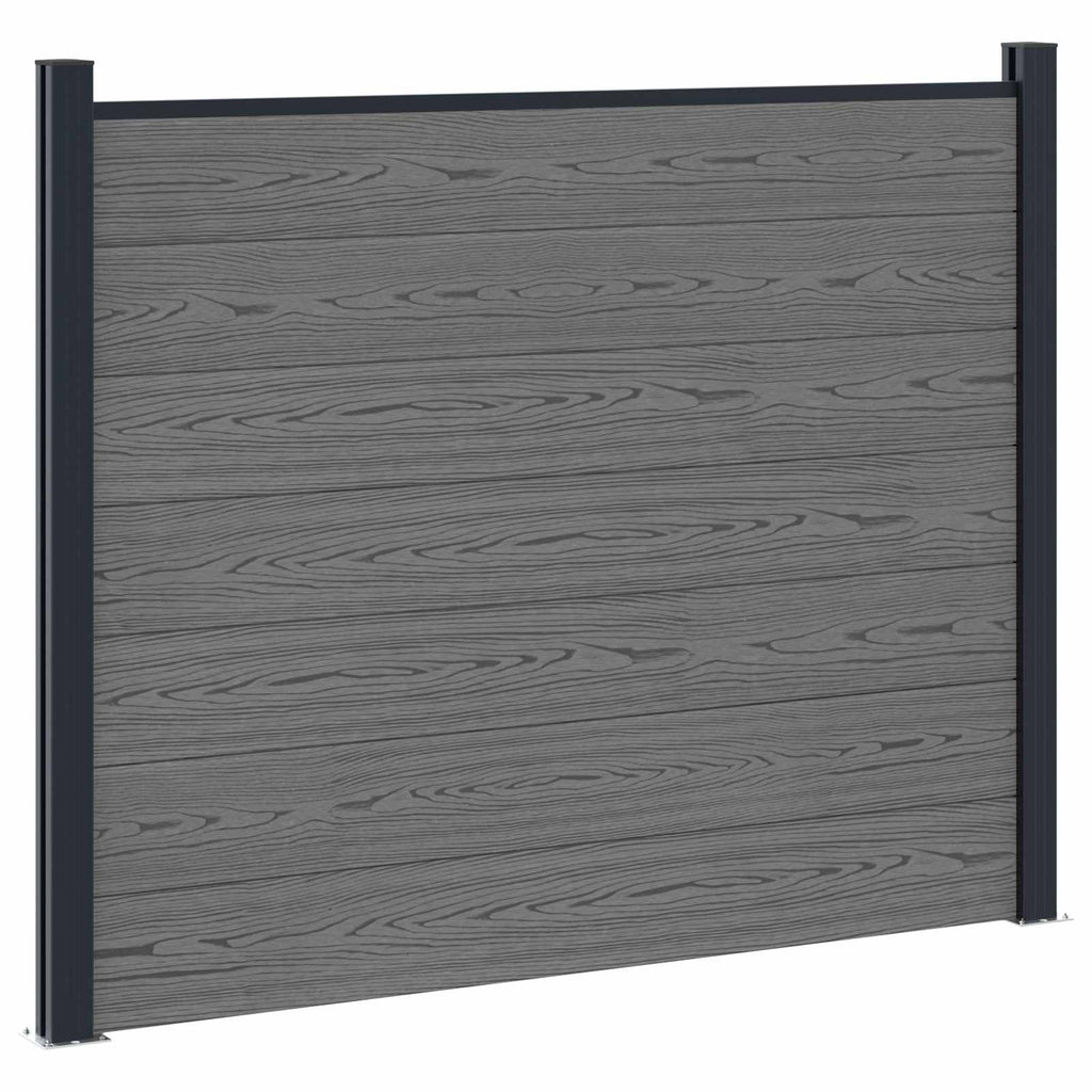 Pannello di Recinzione WPC e Alluminio Grigio 2 pz
