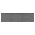 Pannello di Recinzione 3 pezzi WPC e Alluminio Grigio