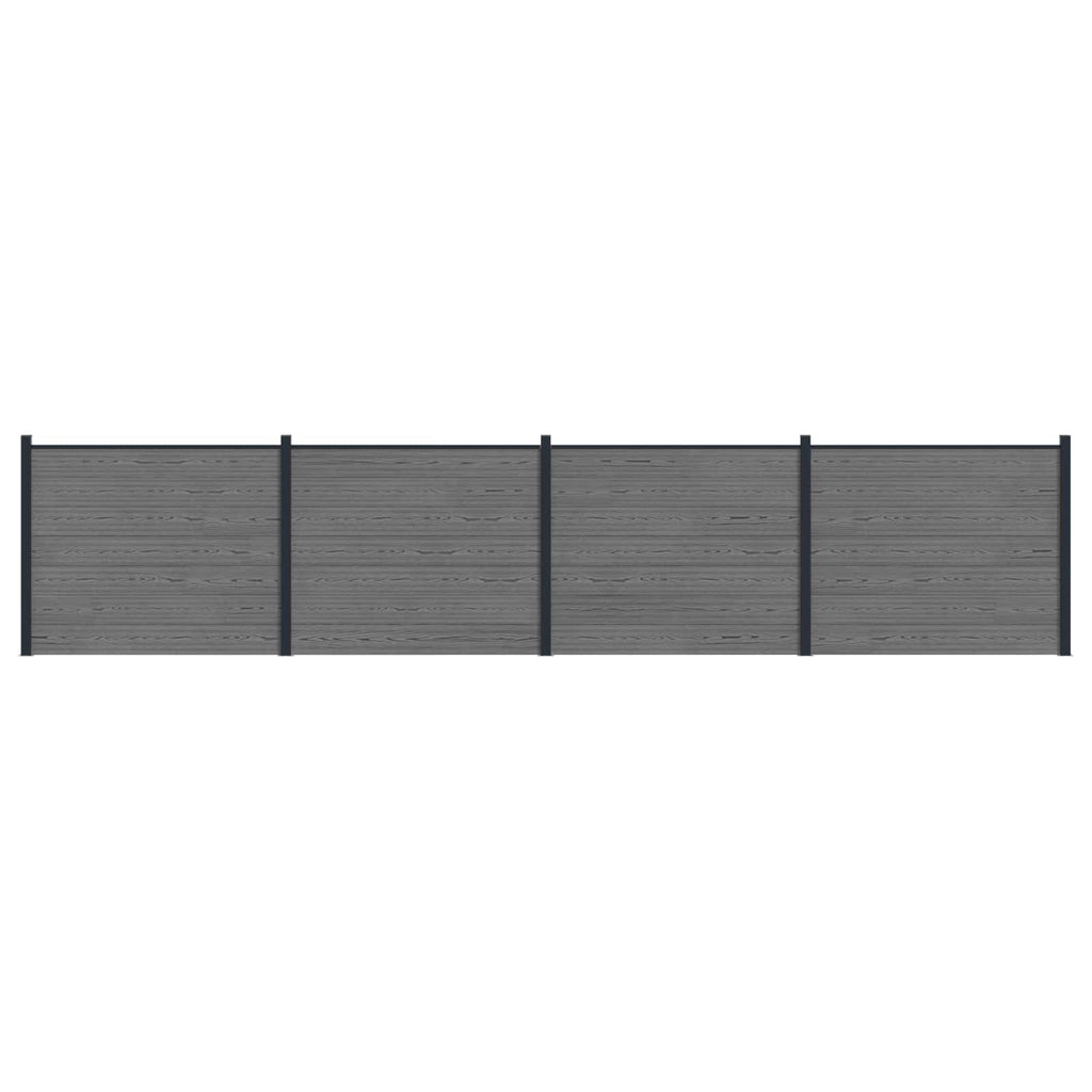 Pannello di Recinzione 4 pcs WPC e Alluminio Grigio