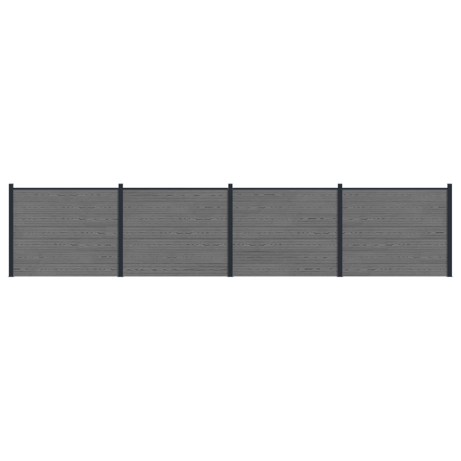 Pannello di Recinzione 4 pcs WPC e Alluminio Grigio