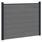 Pannello di Recinzione 4 pcs WPC e Alluminio Grigio