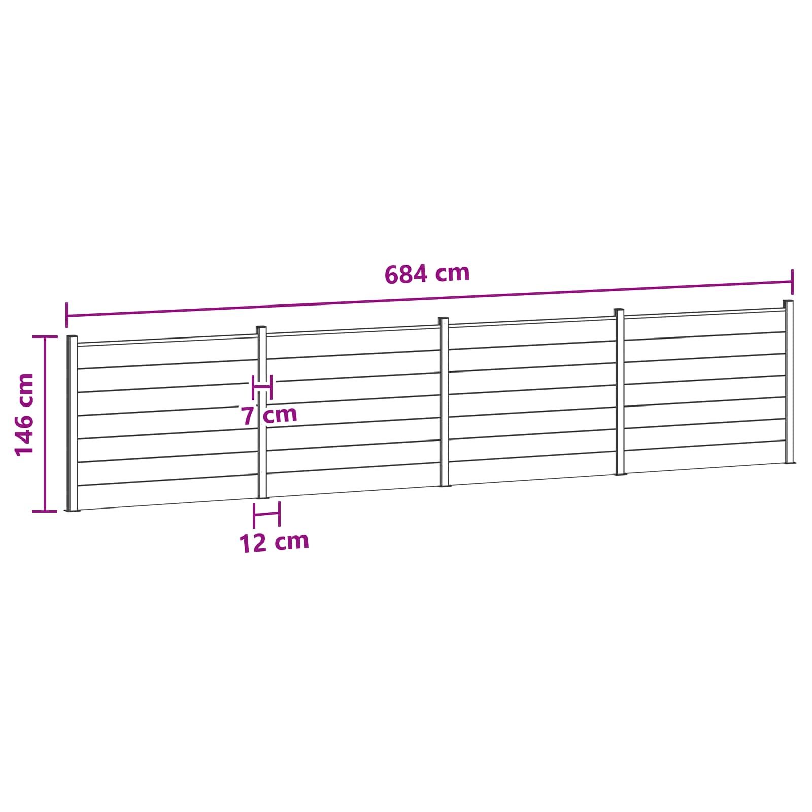 Pannello di Recinzione 4 pcs WPC e Alluminio Grigio