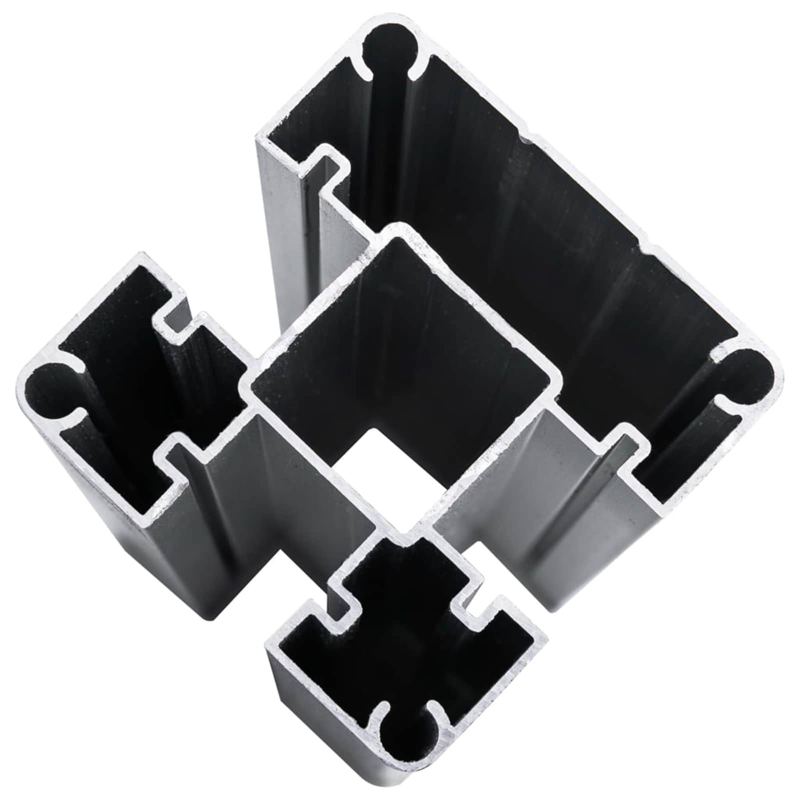 Pannello di Recinzione 5 pz WPC e Alluminio Grigio