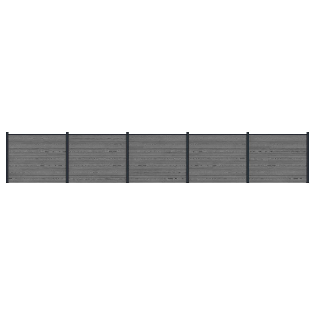 Pannello di Recinzione 5 pz WPC e Alluminio Grigio