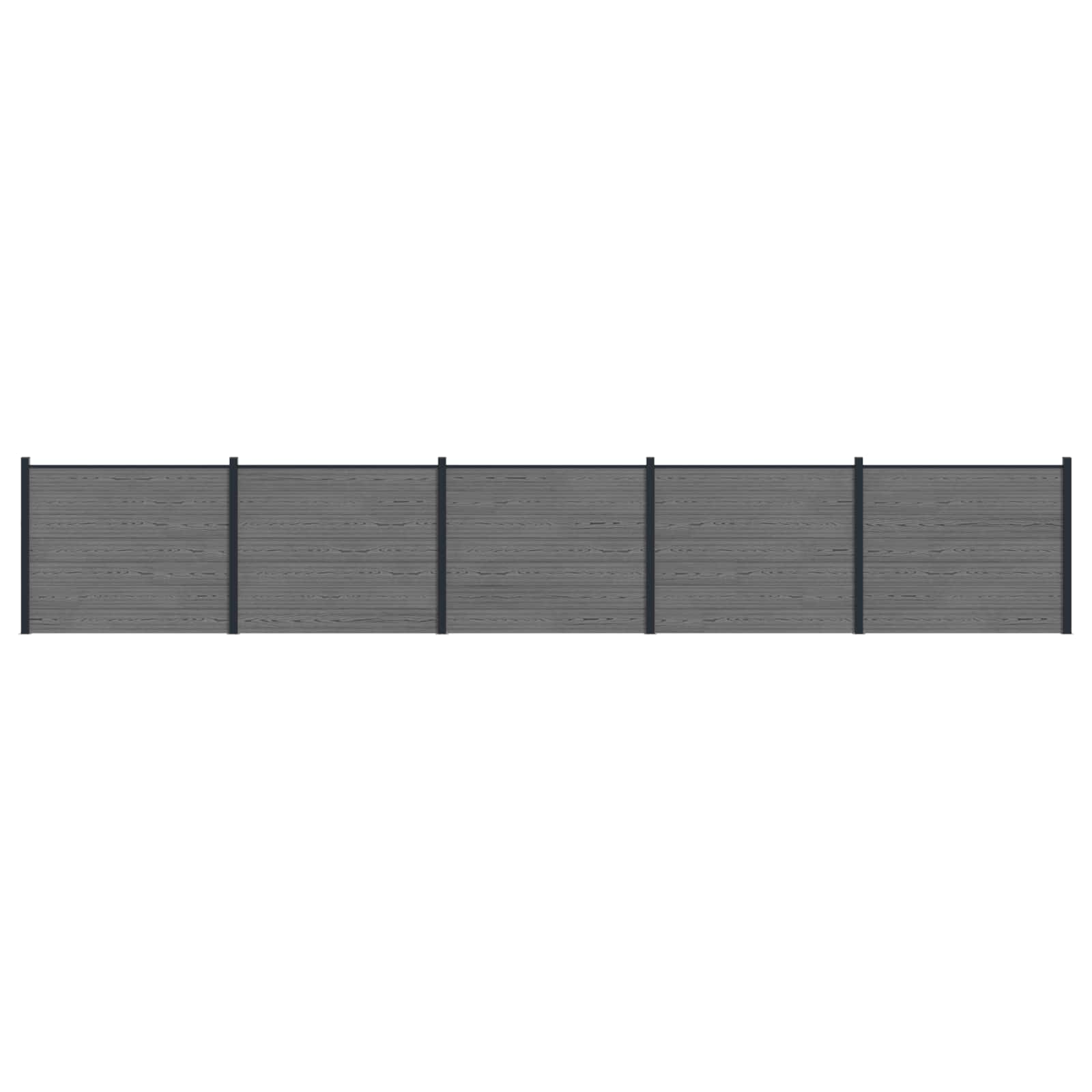 Pannello di Recinzione 5 pz WPC e Alluminio Grigio