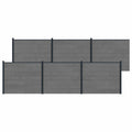 Pannello di Recinzione WPC e Alluminio Grigio 6 pz