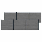 Pannello di Recinzione WPC e Alluminio Grigio 6 pz