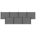 Pannello di Recinzione 7 pcs WPC e Alluminio Grigio