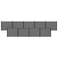 Pannello di Recinzione 9 pcs WPC e Alluminio Grigio