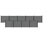 Pannello di Recinzione 9 pcs WPC e Alluminio Grigio