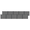 Pannello di Recinzione WPC e Alluminio Grigio 10 pezzi