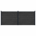 Pannello di Recinzione WPC e Alluminio Nero 2 pezzi